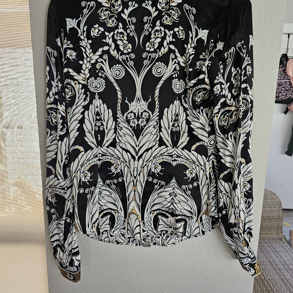 Just Cavalli Black and Gold Baroque Button Down Shirt - Picture 7 of 11